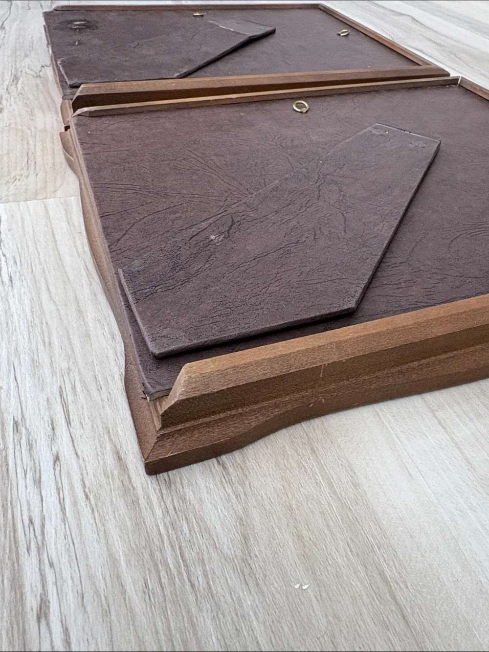 Set of VTG mid century Brown Wood Picture Frames